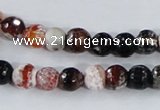 CAA384 15.5 inches 8mm faceted round fire crackle agate beads