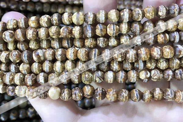 CAA3840 15 inches 6mm round tibetan agate beads wholesale