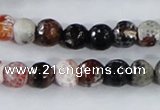 CAA385 15.5 inches 10mm faceted round fire crackle agate beads