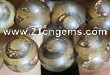 CAA3860 15 inches 8mm round tibetan agate beads wholesale