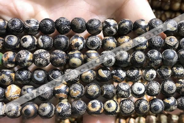 CAA3885 15 inches 8mm round tibetan agate beads wholesale