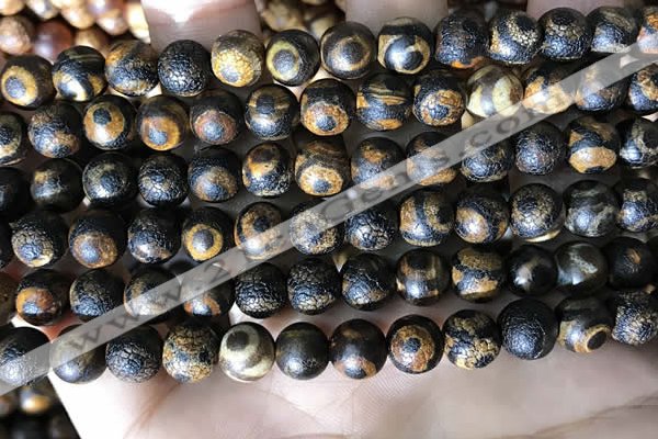 CAA3886 15 inches 8mm round tibetan agate beads wholesale