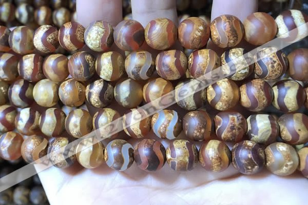 CAA3895 15 inches 10mm round tibetan agate beads wholesale