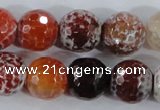 CAA390 15.5 inches 20mm faceted round fire crackle agate beads