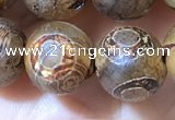 CAA3901 15 inches 10mm round tibetan agate beads wholesale