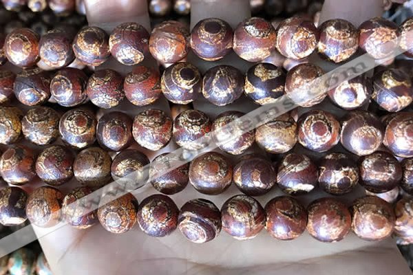 CAA3907 15 inches 10mm round tibetan agate beads wholesale