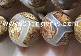 CAA3911 15 inches 10mm round tibetan agate beads wholesale