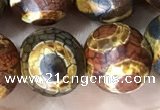 CAA3925 15 inches 12mm round tibetan agate beads wholesale