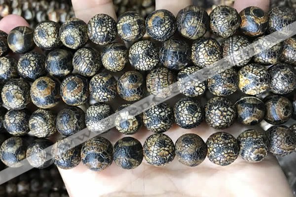 CAA3928 15 inches 12mm round tibetan agate beads wholesale