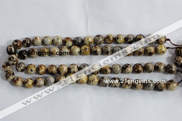 CAA394 15.5 inches 10mm round fire crackle agate beads wholesale