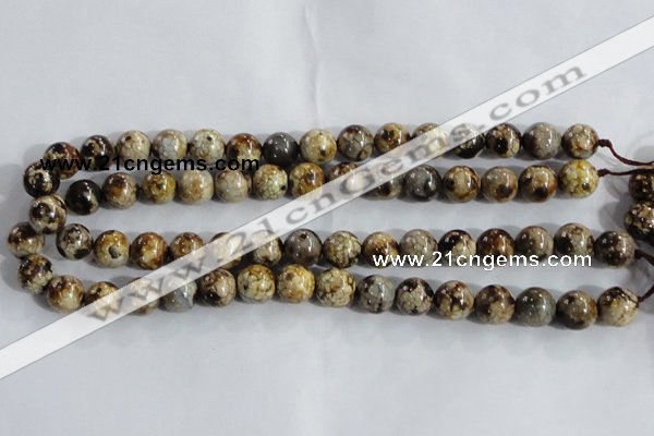 CAA395 15.5 inches 12mm round fire crackle agate beads wholesale