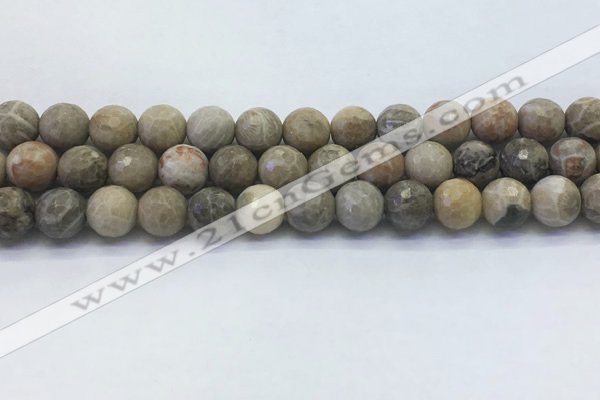 CAA3963 15.5 inches 10mm faceted round chrysanthemum agate beads