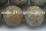 CAA3967 15.5 inches 18mm faceted round chrysanthemum agate beads