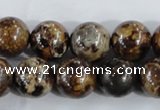 CAA397 15.5 inches 16mm round fire crackle agate beads wholesale