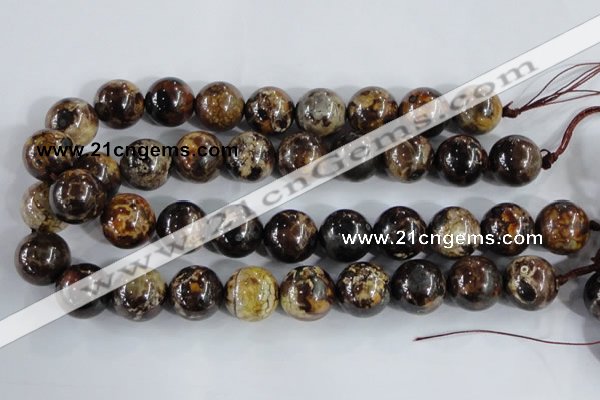 CAA397 15.5 inches 16mm round fire crackle agate beads wholesale