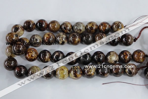 CAA398 15.5 inches 18mm round fire crackle agate beads wholesale