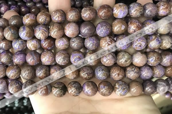 CAA4002 15.5 inches 8mm round purple crazy lace agate beads