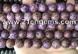 CAA4005 15.5 inches 14mm round purple crazy lace agate beads