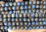 CAA4010 15.5 inches 8mm round blue crazy lace agate beads