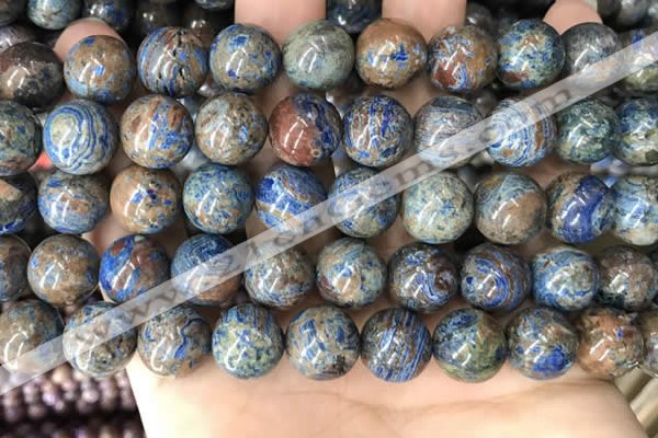 CAA4013 15.5 inches 14mm round blue crazy lace agate beads