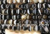 CAA4021 15.5 inches 12mm round line agate beads wholesale