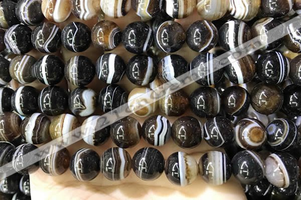 CAA4021 15.5 inches 12mm round line agate beads wholesale