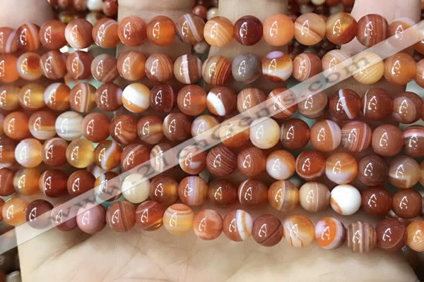 CAA4026 15.5 inches 6mm round line agate beads wholesale