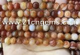 CAA4027 15.5 inches 8mm round line agate beads wholesale