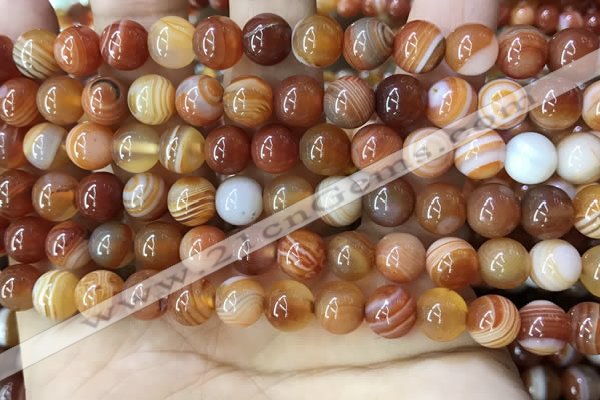 CAA4027 15.5 inches 8mm round line agate beads wholesale