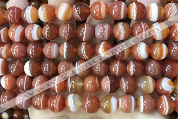 CAA4028 15.5 inches 10mm round line agate beads wholesale
