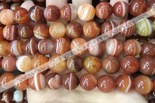 CAA4029 15.5 inches 12mm round line agate beads wholesale