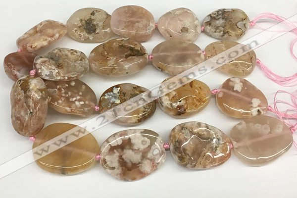 CAA4045 15.5 inches 25*35mm - 30*40mm freeform sakura agate beads