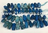 CAA4058 13*26mm - 15*30mm faceted nuggets chrysanthemum agate beads