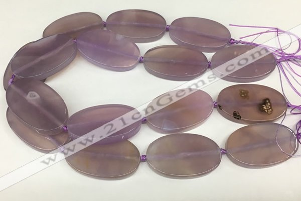 CAA4062 15.5 inches 30*50mm oval purple agate gemstone beads