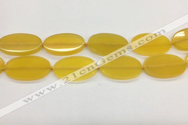 CAA4064 15.5 inches 30*50mm oval yellow agate gemstone beads