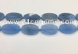 CAA4066 15.5 inches 30*50mm oval blue agate gemstone beads