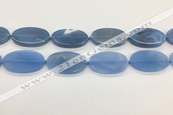 CAA4066 15.5 inches 30*50mm oval blue agate gemstone beads
