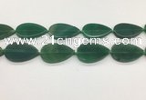 CAA4069 15.5 inches 30*50mm flat teardrop green agate gemstone beads