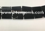 CAA4073 15.5 inches 30*50mm rectangle black agate gemstone beads