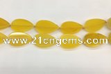 CAA4077 15.5 inches 30*50mm flat teardrop yellow agate gemstone beads