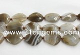 CAA4080 15.5 inches 22*30mm - 26*32mm faceted freeform line agate beads