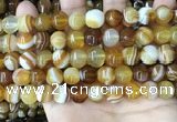 CAA4141 15.5 inches 10mm pumpkin line agate beads wholesale