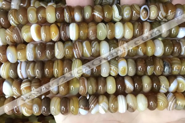 CAA4146 15.5 inches 5*10mm rondelle line agate beads wholesale