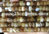 CAA4147 15.5 inches 6*9mm rondelle line agate beads wholesale