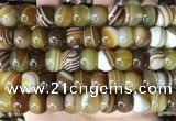 CAA4148 15.5 inches 10*13mm rondelle line agate beads wholesale