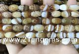 CAA4158 15.5 inches 8*12mm rice line agate beads wholesale