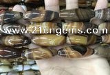 CAA4169 15.5 inches 14*40mm rice line agate beads wholesale