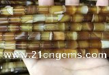 CAA4178 15.5 inches 8*12mm tube line agate beads wholesale