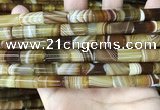 CAA4179 15.5 inches 8*16mm tube line agate beads wholesale