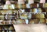 CAA4182 15.5 inches 12*13mm tube line agate beads wholesale